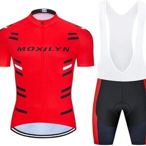 Moxilyn Men's Cycling Jersey & Bibs Bike Clothing Set 20D Gel Pads-Size Med-NWT